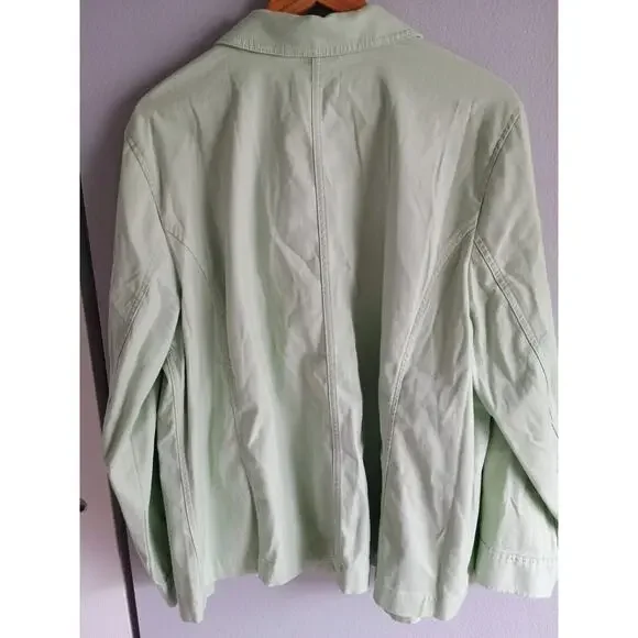Talbots women's utility or chore jacket in a light mint green plus 2X coastal
